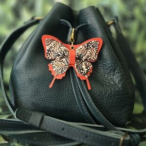Black Textured Leather Backpack with Modern Design